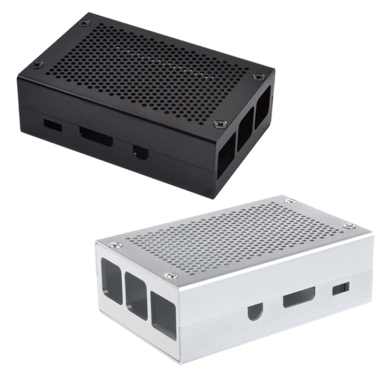 Aluminum Alloy Shell Grid Cooling Box For Raspberry Pi 3 Model B Pi 2/B + Black - Raspberry Pi Accessories by PMC TechLife | Online Shopping South Africa | PMC TechLife | Buy Now Pay Later Mobicred