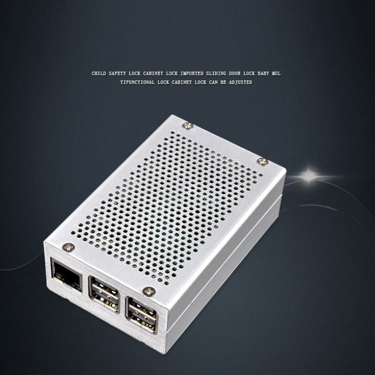 Aluminum Alloy Shell Grid Cooling Box For Raspberry Pi 3 Model B Pi 2/B + Black - Raspberry Pi Accessories by PMC TechLife | Online Shopping South Africa | PMC TechLife | Buy Now Pay Later Mobicred