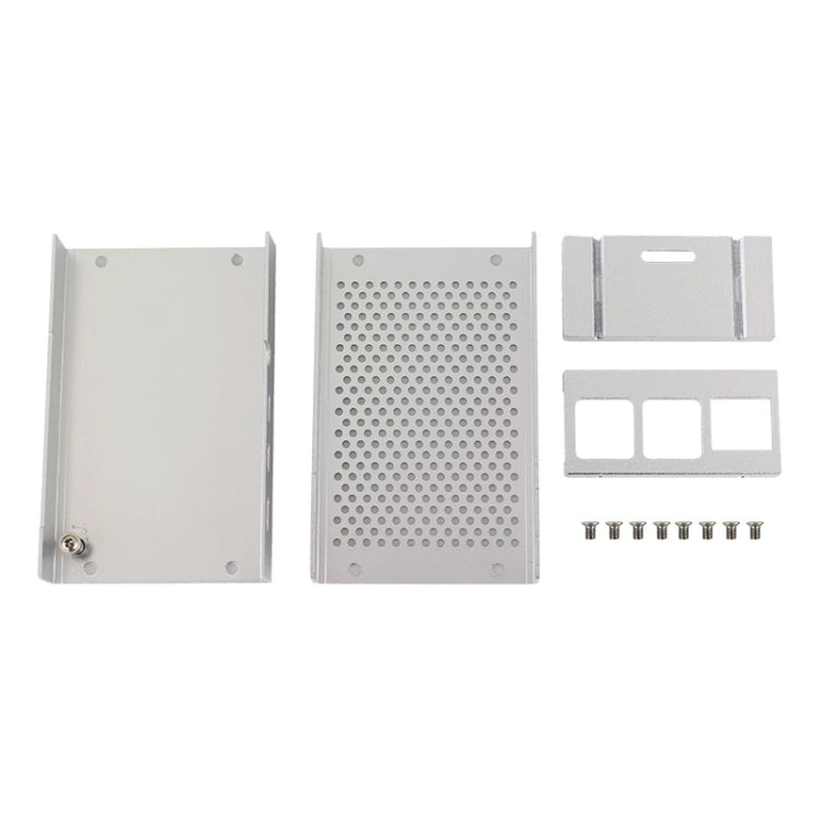 Aluminum Alloy Shell Grid Cooling Box For Raspberry Pi 3 Model B Pi 2/B + Silver with Fan - Raspberry Pi Accessories by PMC Jewellery | Online Shopping South Africa | PMC Jewellery | Buy Now Pay Later Mobicred