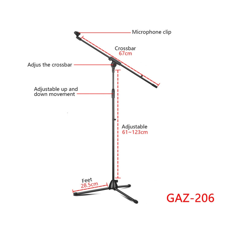 Single Rod Floor Formula Adjustable Microphone Bracket, Style: GAZ-206 - Stand by PMC Jewellery | Online Shopping South Africa | PMC Jewellery | Buy Now Pay Later Mobicred