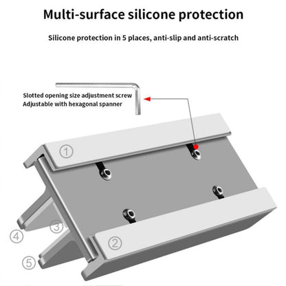 Aluminum Alloy Laptop Tablet Phone Storage Stand, Color: L402 Three Slots (Silver) - Laptop Stand by PMC Jewellery | Online Shopping South Africa | PMC Jewellery | Buy Now Pay Later Mobicred