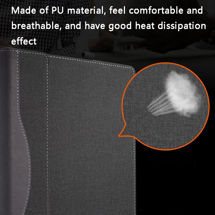 13.5 Inch Multifunctional PU Leather Laptop Sleeve For Microsoft Surface Laptop 1/2/3/4(Gentleman Gray) - free shipping - PMC Jewellery - Order now!