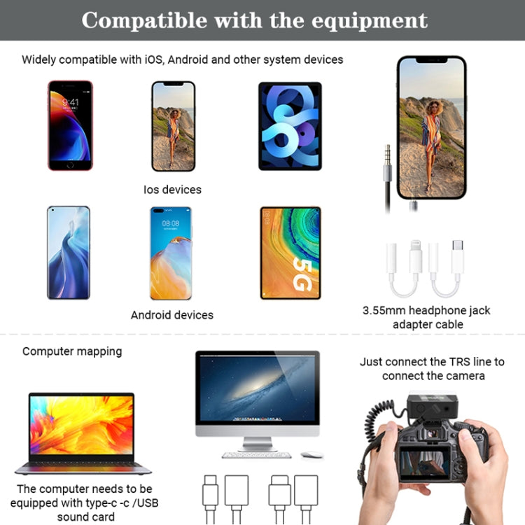 MAMEN KT-W1 Live Single-Reverse Camera Microphone, Specification: 1 in 1 - free shipping - PMC TechLife - Order now!