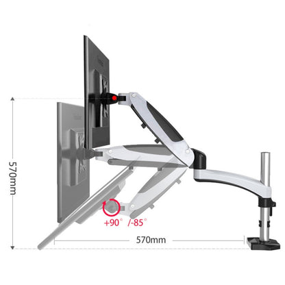 Gibbon Mounts Desktop Lifting Rotating Computer Monitor Stand, Specification Table Clip White GM112C - Laptop Stand by Gibbon Mounts | Online Shopping South Africa | PMC Jewellery | Buy Now Pay Later Mobicred