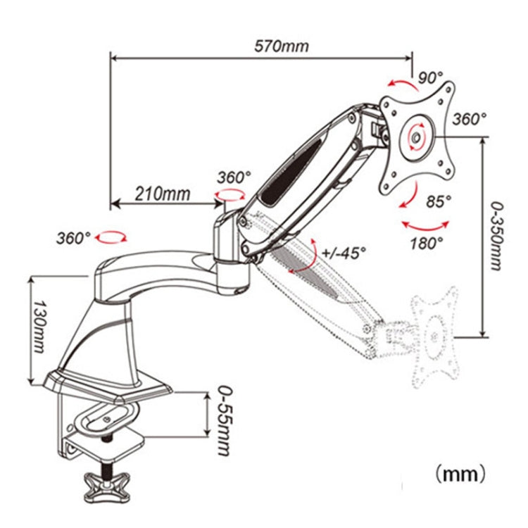 Gibbon Mounts Multifunctional Telescopic Rotating Lifting Monitor Stand, Color: GM112FG Perforation Black - Laptop Stand by PMC Jewellery | Online Shopping South Africa | PMC Jewellery | Buy Now Pay Later Mobicred