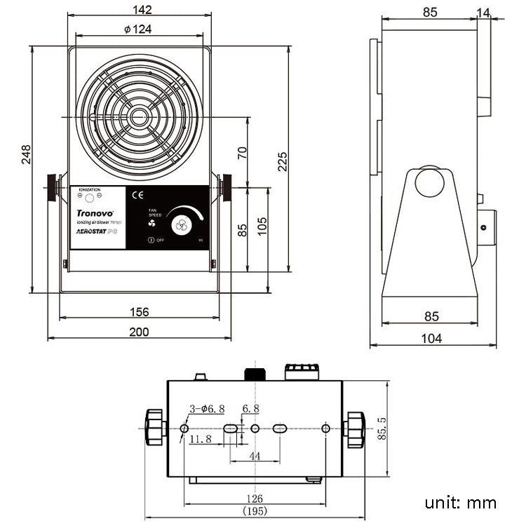 TRONOVO TR7001 Desktop Anti-Static Eliminator Anti-Static Small Ion Fan, EU Plug - Electric Fans by PMC TechLife | Online Shopping South Africa | PMC TechLife | Buy Now Pay Later Mobicred