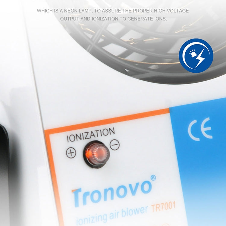 TRONOVO TR7001 Desktop Anti-Static Eliminator Anti-Static Small Ion Fan, EU Plug - Electric Fans by PMC TechLife | Online Shopping South Africa | PMC TechLife | Buy Now Pay Later Mobicred