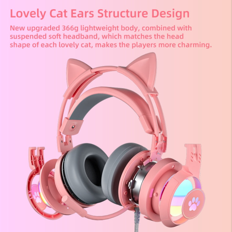 Soyto SY-G25 Cat Ear Glowing Gaming Computer Headset, Cable Length: 2m(Pink) - Multimedia Headset by Soyto | Online Shopping South Africa | PMC Jewellery | Buy Now Pay Later Mobicred