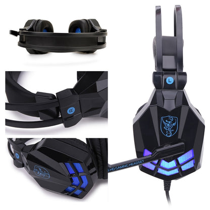 Soyto SY850MV Luminous Gaming Computer Headset For PC (White Blue) - Multimedia Headset by Soyto | Online Shopping South Africa | PMC Jewellery | Buy Now Pay Later Mobicred