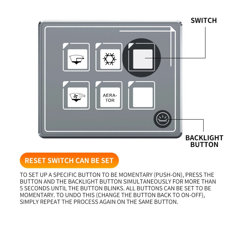 SP5106 RV Yacht Modified 5mm Film Touch 6-Bit Panel Switch - Car Switches by PMC TechLife | Online Shopping South Africa | PMC TechLife | Buy Now Pay Later Mobicred