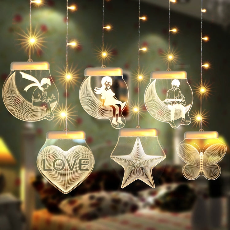 2m Romantic Girl Icicle Lamp Window Decoration Hanging Lamp, Style: Warm White Light + RC - Holiday Lights by PMc TechLife | Online Shopping South Africa | PMc TechLife | Buy Now Pay Later Mobicred