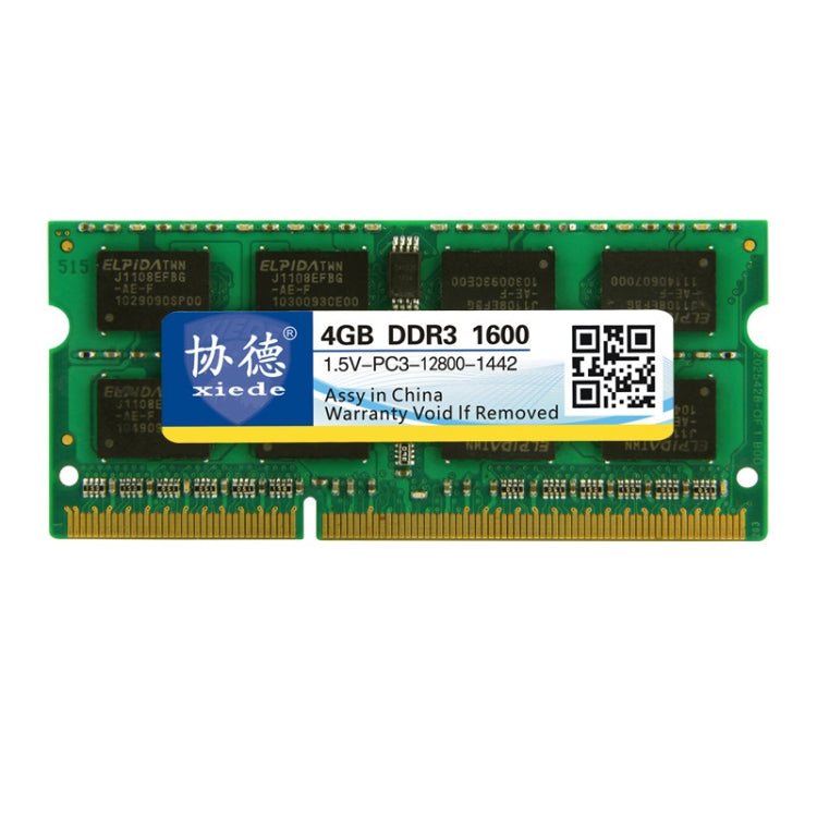 XIEDE X046 DDR3 NB 1600 Full Compatibility Notebook RAMs, Memory Capacity: 4GB - RAMs by XIEDE | Online Shopping South Africa | PMC Jewellery | Buy Now Pay Later Mobicred