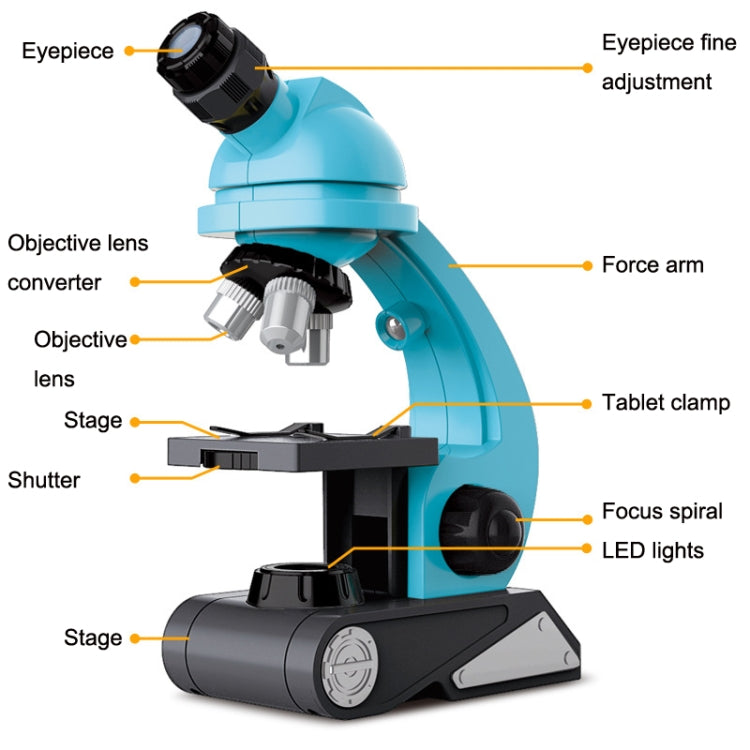 GB002 HD 1200 Times Wide Angle Microscope Children Educational Toys(Blue) - Digital Microscope by PMC TechLife | Online Shopping South Africa | PMC TechLife | Buy Now Pay Later Mobicred