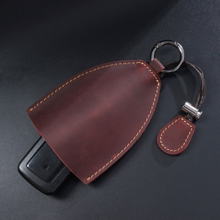 18Y-009 Vintage Handmade Leather Car Pull-Out Key Case(Oil Wax Skin Blue) - Car Key Cases by PMC TechLife | Online Shopping South Africa | PMC TechLife | Buy Now Pay Later Mobicred