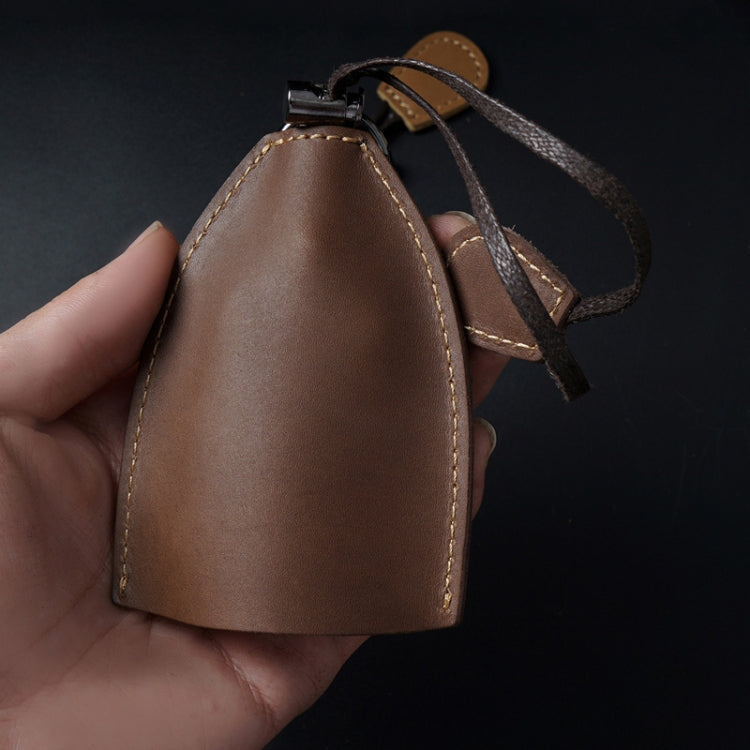 18Y-009 Vintage Handmade Leather Car Pull-Out Key Case(Oil Wax Skin Tea) - Car Key Cases by PMC TechLife | Online Shopping South Africa | PMC TechLife | Buy Now Pay Later Mobicred