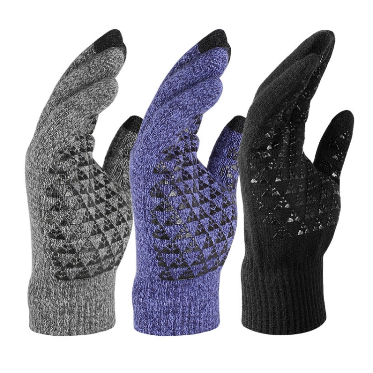 1 Pair Thick Velvet Touch Screen Knitted Warm Gloves, Size: Free Size(Black) - Full Finger Gloves by PMC TechLife | Online Shopping South Africa | PMC TechLife | Buy Now Pay Later Mobicred