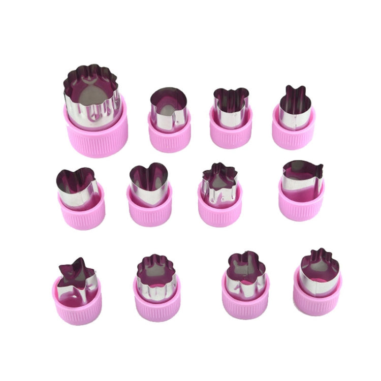 0-98 12 in 1 Kitchen Stainless Steel Flower Cutter(Purple) - Cutter & Peeler by PMC TechLife | Online Shopping South Africa | PMC TechLife | Buy Now Pay Later Mobicred
