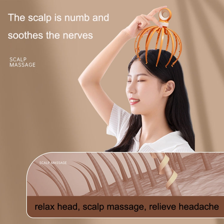 D18 Head Massager Relax Scalp Meridian Massager, Style: 12 Claw (Yellow) - free shipping - PMC TechLife - Order now!
