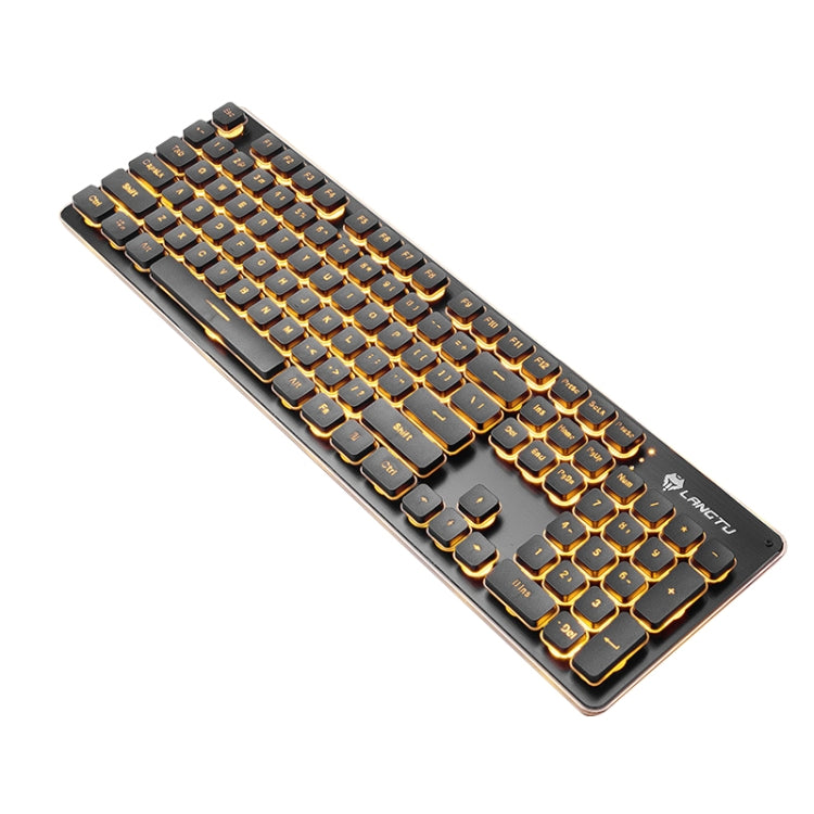 LANGTU L1 104 Keys USB Home Office Film Luminous Wired Keyboard, Cable Length:1.6m(Orange Light Black) - Wired Keyboard by LANGTU | Online Shopping South Africa | PMC Jewellery | Buy Now Pay Later Mobicred