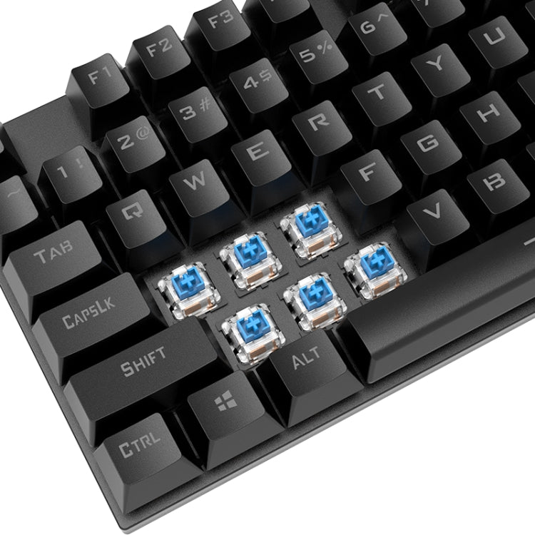 XUNFOX K80 87 Keys Wired Gaming Mechanical Illuminated Keyboard, Cable Length:1.5m(Blue White) - free shipping - PMC Jewellery - Order now!