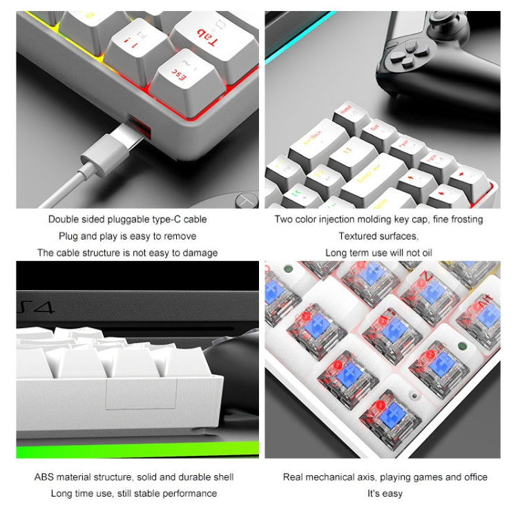 ZIYOU LANG T8 68 Keys RGB Luminous Gaming Mechanical Keyboard, Cable Length:1.6m(Black Green Shaft) - Wired Keyboard by ZIYOU LANG | Online Shopping South Africa | PMC Jewellery | Buy Now Pay Later Mobicred