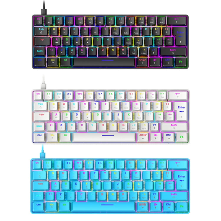 ZIYOU LANG T60 62-Key RGB Luminous Mechanical Wired Keyboard, Cable Length:1.5m(White Red Shaft) - Wired Keyboard by ZIYOU LANG | Online Shopping South Africa | PMC Jewellery | Buy Now Pay Later Mobicred