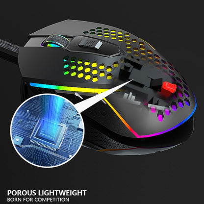 LEAVEN S50 6Keys Macro Definition Programmable RGB Lighted Gaming Wired Mouse, Cable Length: 1.5m(Blue) - Wired Mice by LEAVEN | Online Shopping South Africa | PMC Jewellery | Buy Now Pay Later Mobicred