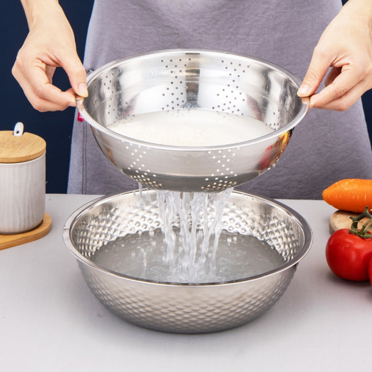 3 PCS / Set SiGang Stainless Steel Rice Washing and Vegetable Draining Basin(24cm+26cm+28cm) - Basin & Vessel Sink by PMC TechLife | Online Shopping South Africa | PMC TechLife | Buy Now Pay Later Mobicred