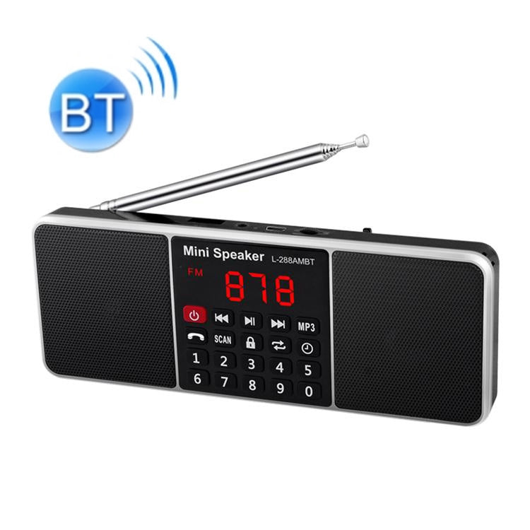 L-288AM  Bluetooth Dual Speaker Radio MP3 Player Support TF Card/U Disk with LED Display(Black) - Radio Player by PMC Jewellery | Online Shopping South Africa | PMC Jewellery | Buy Now Pay Later Mobicred