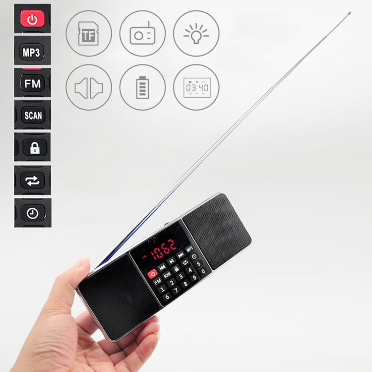 L-288AM  Bluetooth Dual Speaker Radio MP3 Player Support TF Card/U Disk with LED Display(Blue) - Radio Player by PMC TechLife | Online Shopping South Africa | PMC TechLife | Buy Now Pay Later Mobicred