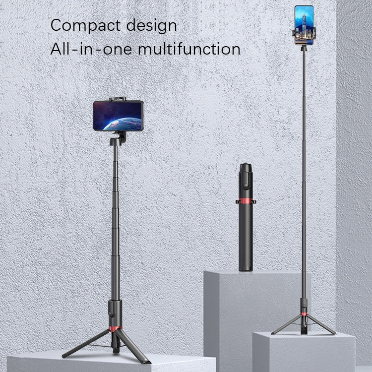 Desktop Multi-Function Live 1.3m Tripod Portable Integrated Bluetooth Selfie Rod(White Silver) - Selfie Sticks by PMC TechLife | Online Shopping South Africa | PMC TechLife | Buy Now Pay Later Mobicred