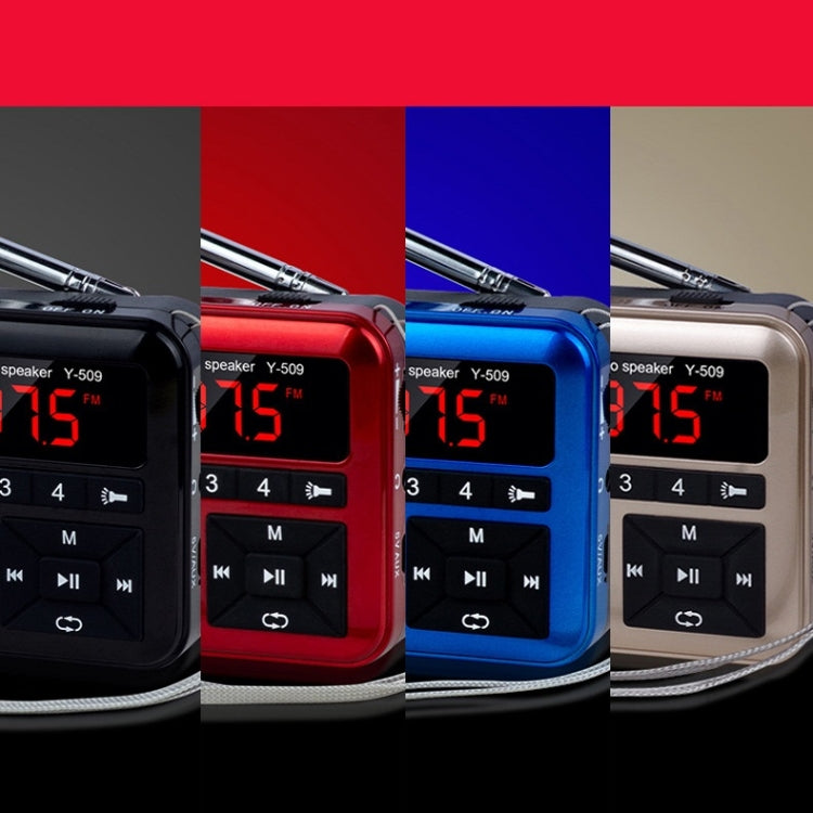 Bluetooth Card Radio Digital FM Player, Specifications: Y-509FM (No Solar Panel)(Black) - Radio Player by PMC TechLife | Online Shopping South Africa | PMC TechLife