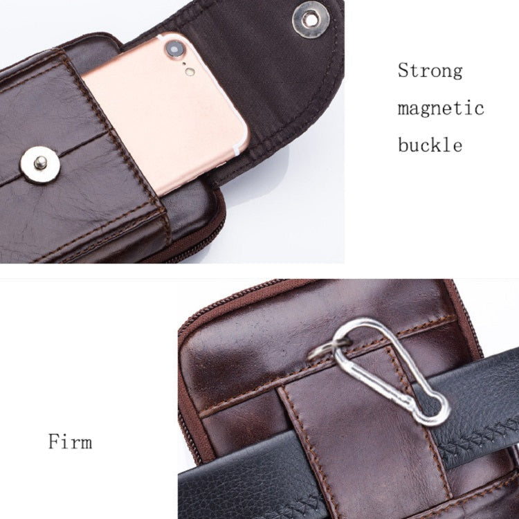 BULL CAPTAIN  Leather Multifunctional Waist Bag For Men(Brown-06) - free shipping - PMC TechLife - Order now!