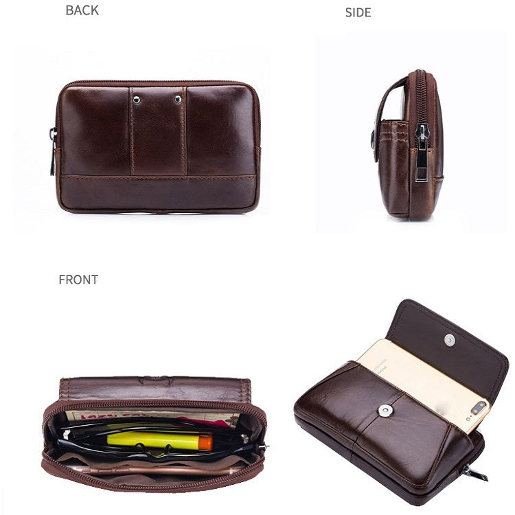 BULL CAPTAIN  Leather Multifunctional Waist Bag For Men(Brown-04) - free shipping - PMC TechLife - Order now!