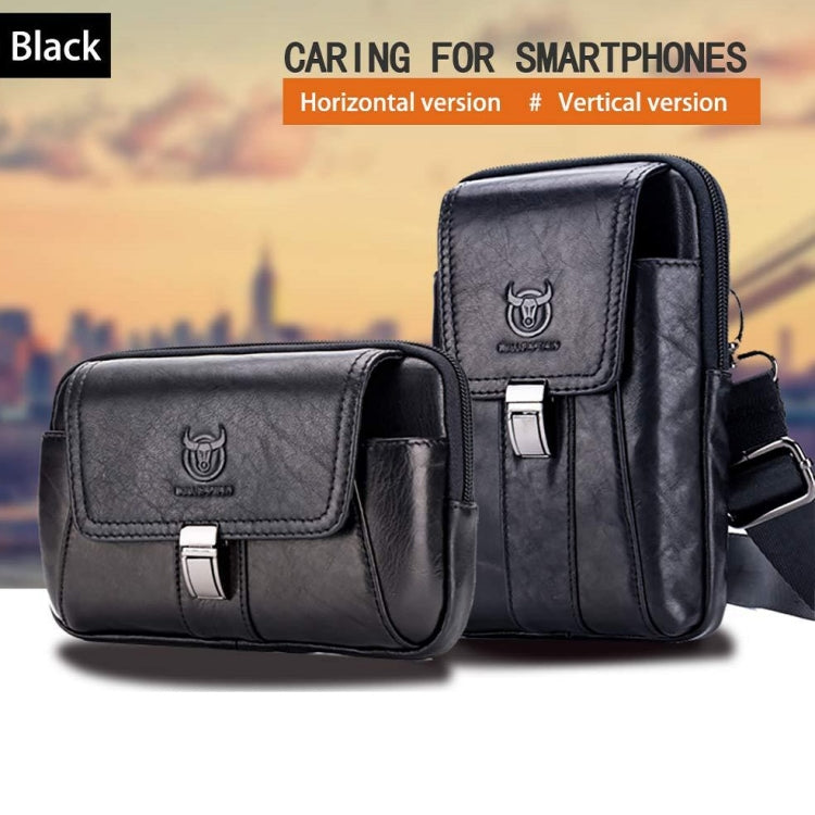 BULL CAPTAIN Multifunctional Leather Mobile Phone Small Waist Bag For Men(Horizontal Black) - Wallets by BULL CAPTAIN | Online Shopping South Africa | PMC TechLife | Buy Now Pay Later Mobicred
