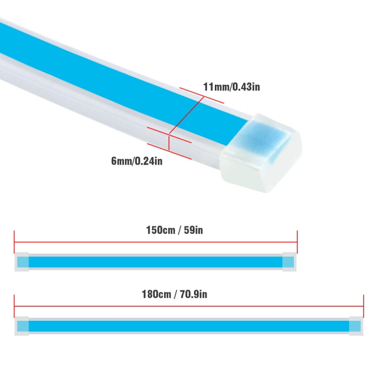 Car LED Streamer Decorative Hood Atmosphere Lights, Style: Monochrome Blue Light(1.5m) - Decorative Lights by PMC TechLife | Online Shopping South Africa | PMC TechLife | Buy Now Pay Later Mobicred