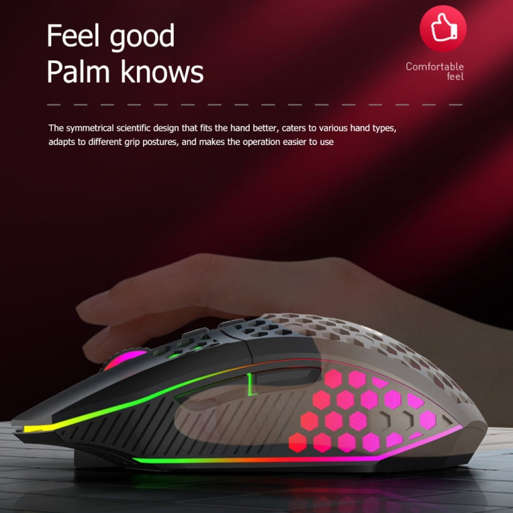FMOUSE  X801 8 Keys 1600DPI Hollow Luminous Gaming  Office Mouse,Style: Black Wireless Rechargeable - free shipping - PMC Jewellery - Order now!