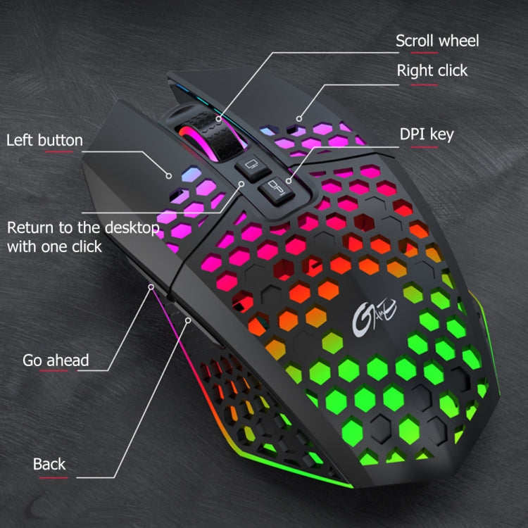 FMOUSE  X801 8 Keys 1600DPI Hollow Luminous Gaming  Office Mouse,Style: White Wireless Rechargeable - Wireless Mice by FMOUSE | Online Shopping South Africa | PMC Jewellery | Buy Now Pay Later Mobicred