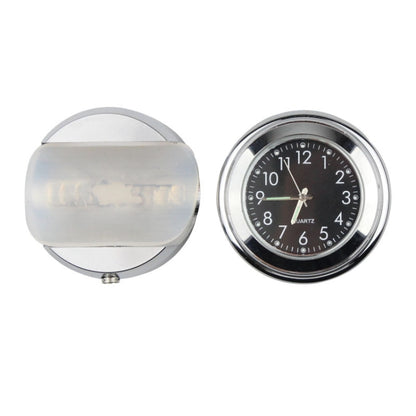 Aluminum Alloy Plating Motorcycle Handlebar Clock(Silver Shell White Background) - Electrical Instruments by PMC Jewellery | Online Shopping South Africa | PMC Jewellery