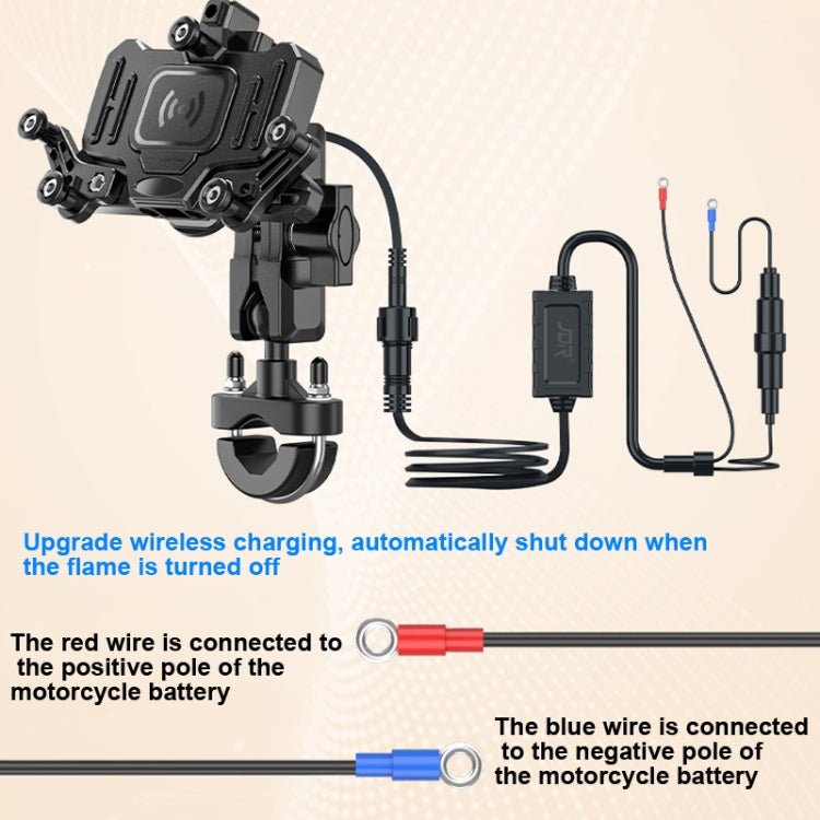 Motorcycle Bracket Crab Navigation Phone Bracket,Style： M10+15W Wireless Charging - Holder by PMC Jewellery | Online Shopping South Africa | PMC Jewellery | Buy Now Pay Later Mobicred