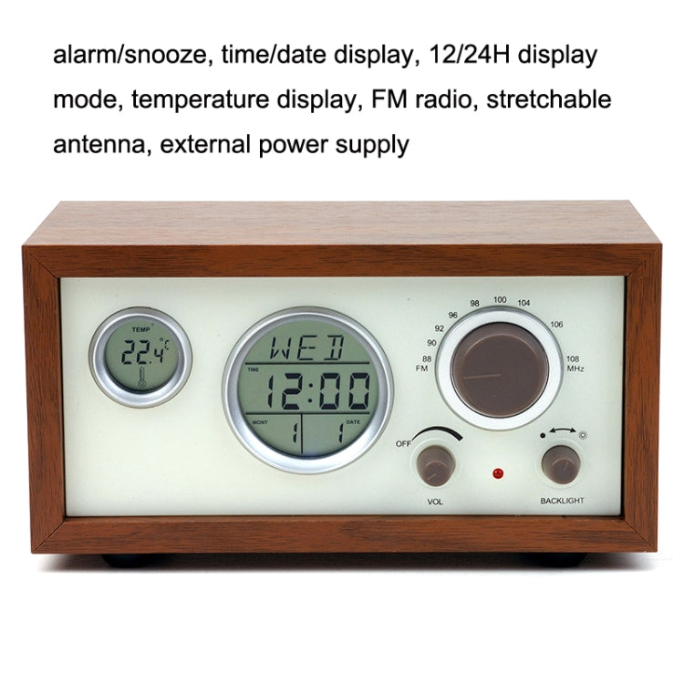 SY-601 Home Multifunctional Retro Wooden Radio Electronic Thermometer Alarm Clock(Random Color Delivery) - Radio Player by PMC Jewellery | Online Shopping South Africa | PMC Jewellery