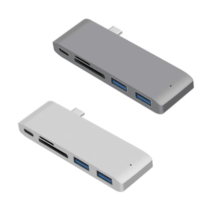 USB-C To HDMI Splitter Docking Station Card Reader, Specification： 5 in 1 Gray - USB HUB by PMC Jewellery | Online Shopping South Africa | PMC Jewellery | Buy Now Pay Later Mobicred