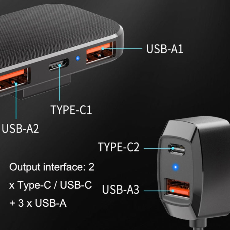 SC02 5 In 1 Mobile Phone Fast Recharge Car Charger - Cigar Socket by PMC TechLife | Online Shopping South Africa | PMC TechLife | Buy Now Pay Later Mobicred