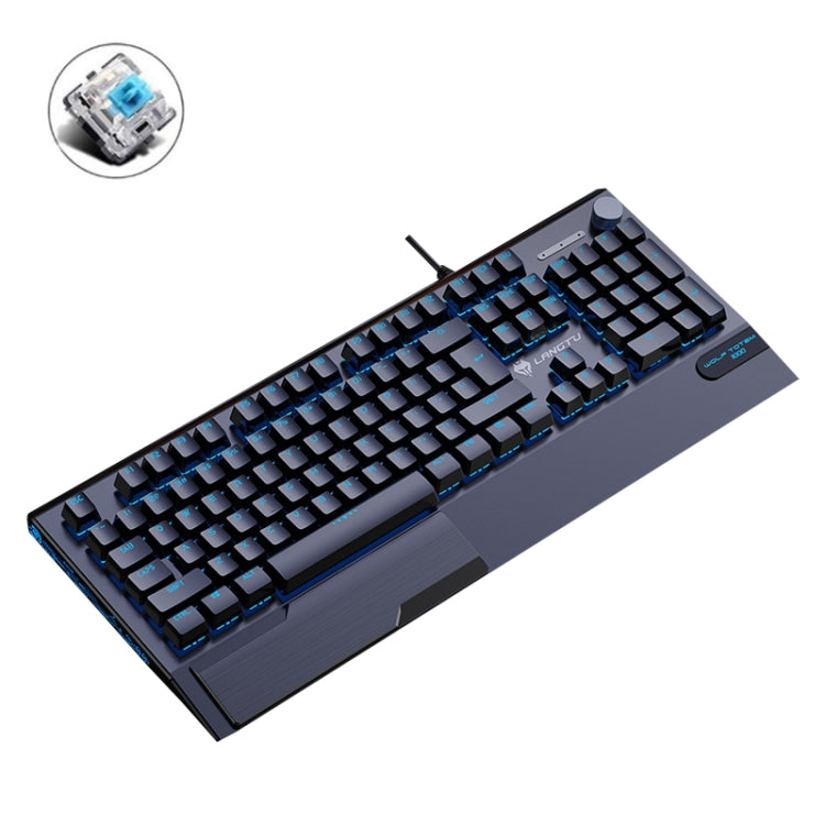 LANGTU K1000 104 Keys Wired Keyboard, Cable Length: 1.5m(Black Blue Green Shaft Ice Blue Light) - Wired Keyboard by LANGTU | Online Shopping South Africa | PMC Jewellery | Buy Now Pay Later Mobicred