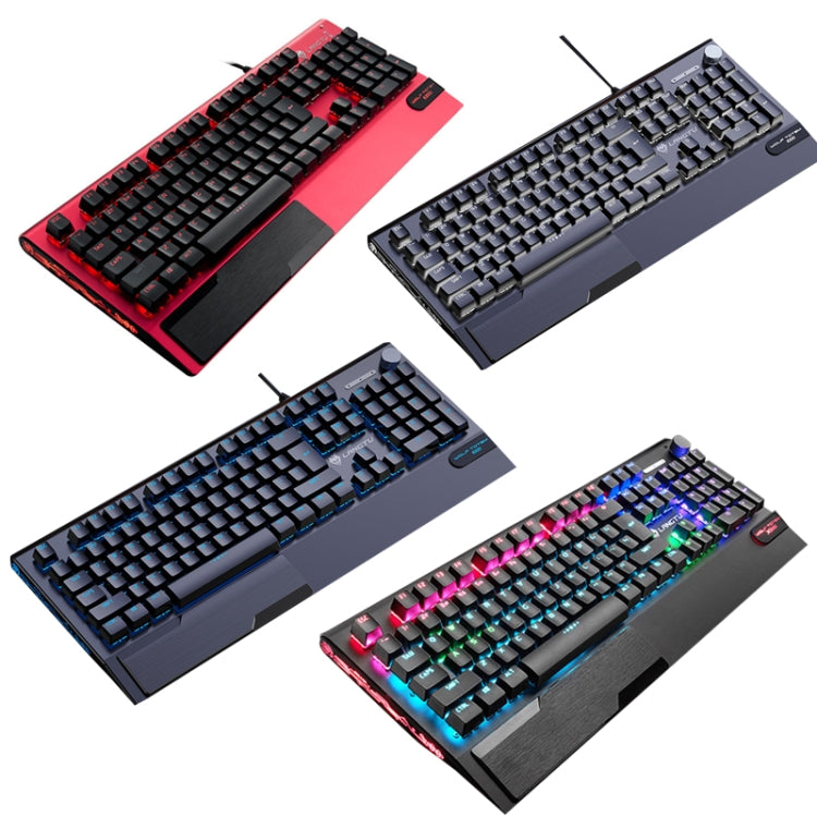 LANGTU K1000 104 Keys Wired Keyboard, Cable Length: 1.5m(Black Blue Green Shaft Ice Blue Light) - free shipping - PMC Jewellery - Order now!