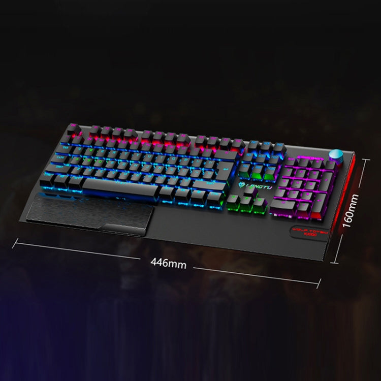 LANGTU K1000 104 Keys Luminous Wired Keyboard, Cable Length: 1.5m(Black Green Shaft Mixed Light) - free shipping - PMC Jewellery - Order now!