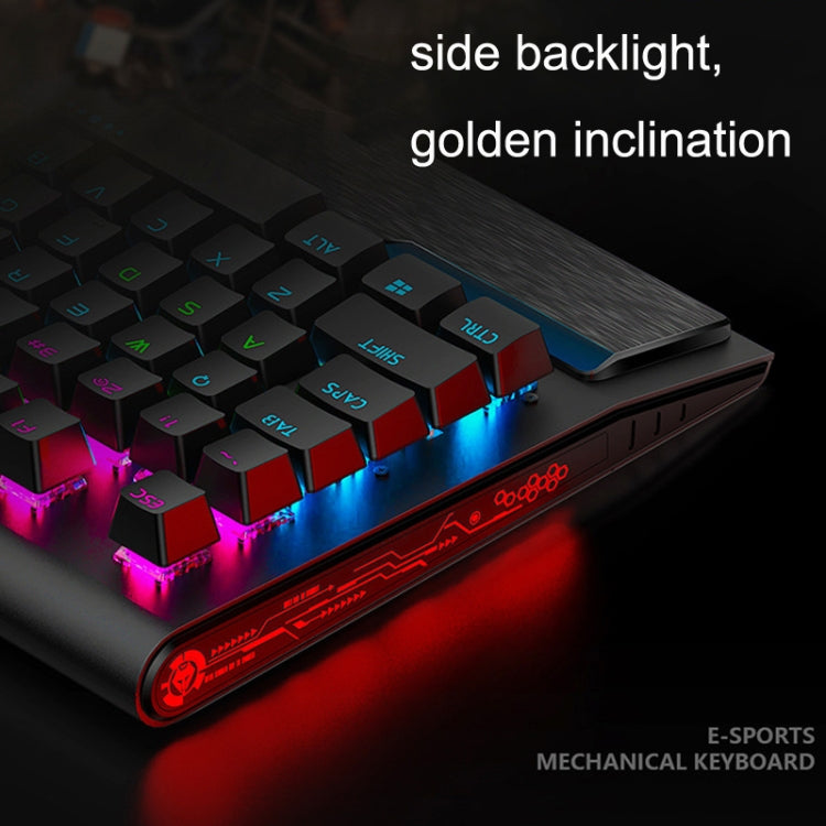 LANGTU K1000 104 Keys Luminous Wired Keyboard, Cable Length: 1.5m(Black Black Shaft Ice Blue Light) - free shipping - PMC Jewellery - Order now!