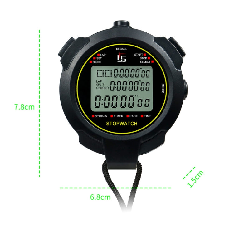 YS Stopwatch Timer Training Fitness Competition Stopwatch, Style: YS-710 10 Memories(Black) - Pedometer by PMc TechLife | Online Shopping South Africa | PMc TechLife | Buy Now Pay Later Mobicred