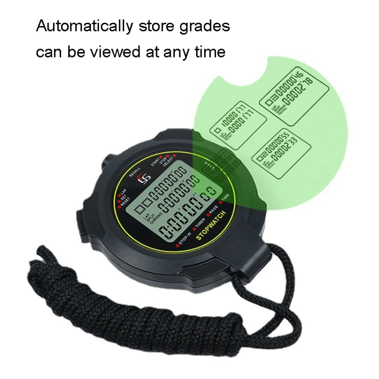 YS Stopwatch Timer Training Fitness Competition Stopwatch, Style: YS-710 10 Memories(Black) - Pedometer by PMc TechLife | Online Shopping South Africa | PMc TechLife | Buy Now Pay Later Mobicred