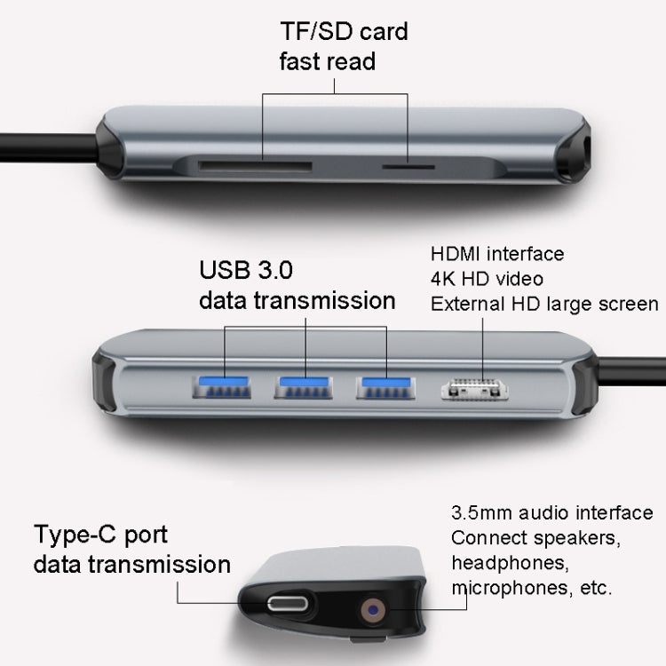 Type-C Extension Dock 8 In 1 Laptop Converter USB HUB Hub - USB HUB by PMC Jewellery | Online Shopping South Africa | PMC Jewellery | Buy Now Pay Later Mobicred